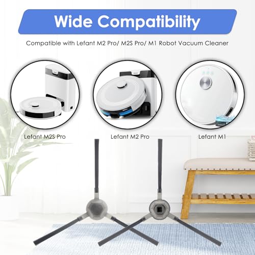 Image of (10 Pack) M2 Pro Replacement Side Brushes Compatible with Lefant M2 Pro / M2S Pro / M1 / M310 / M210 / M210B / M213S Robot Vacuum, Side Brush Kit, Corner Brush Accessories Kit, Vacuum Attachments Brushes