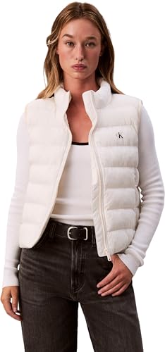 Calvin Klein Chaleco Mujer Lightweight Quilted con cremallera, Beige (Tofu), L