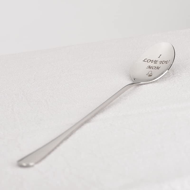 Mom's Coffee Spoon - Engraved Stainless Steel Gift From Daughter Or Son For Mother's Day & Birthday
