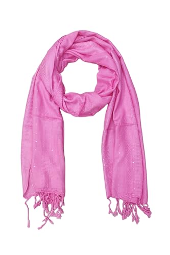 Image of Solid Sequin Stole with Tassels for Women & Men - Soft Lightweight Rayon Fabric | Available in 10+ Colours | 70 x 180 cm