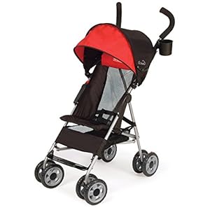 Kolcraft Cloud Lightweight Umbrella Stroller with Large Sun Canopy, Scarlet Red