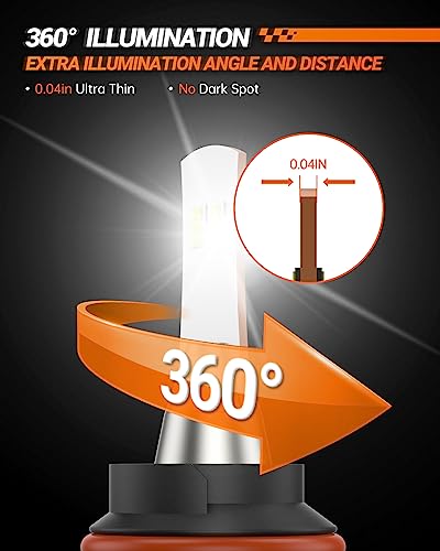 Image of SEALIGHT 9007 LED Bulbs, L2 HB5 24,000LM Super Brightness 6000K Cool White Bulbs, IP68 Waterproof, Plug and Play, 15000RPM Turbo Fan, 60000Hrs Lifespan, 1:1 Size Driving Bulbs, Pack of 2