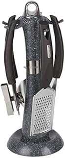 Tower Cerastone 4 Piece Gadget Set Stainless Steel and Marble Effect, Ergonomic Design, Graphite