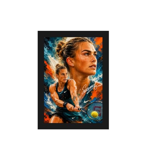 Poster Aryna Sabalenka encadré A3 - Art mural tennis et souvenir Grand Chelem