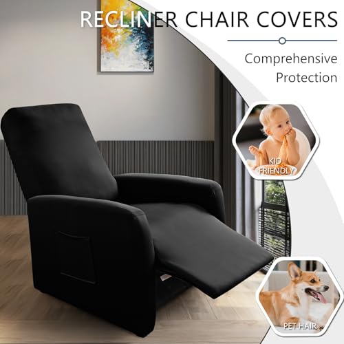 Funda para sillón reclinable pequeño negro elástica impermeable protectora Lazyboy 6