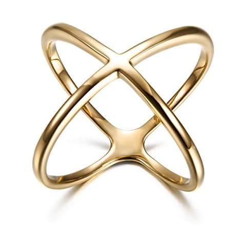 WISTIC Gold Criss Cross Statement Ring for Women Cover