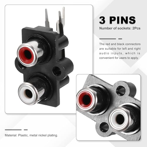 10 pcs conectores RCA hembra para panel PCB miniatura 3