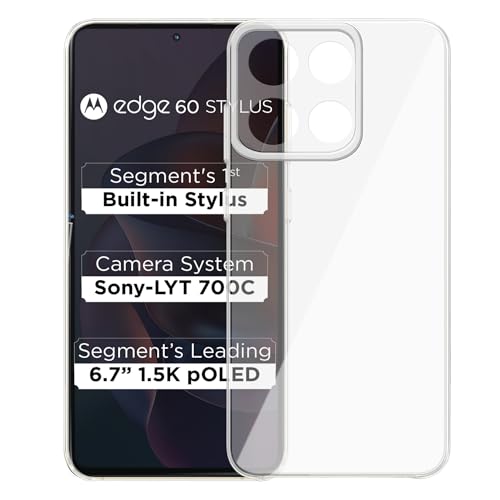 Image of Amazon Brand - Solimo for Moto Edge 60 Stylus 5G Premium Transparent Soft Silicon Crystal Clear Back Cover [Transparent]