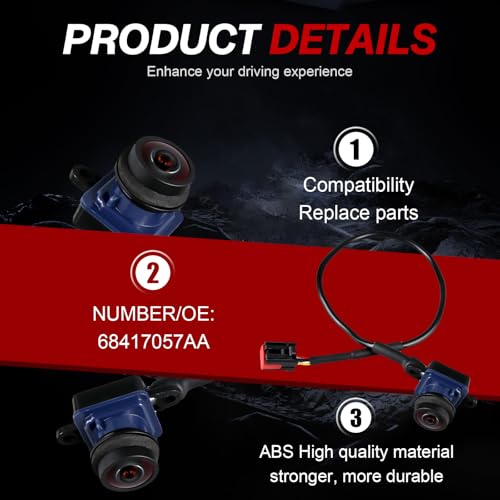 Image of 68417057AA Back up Camera Compatible with Ram Promaster 1500 2500 3500 2018-2021 Rear View Reverse Park Assist Camera
