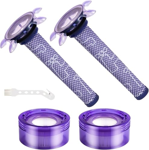 5 Pack Upgraded V8 Vacuum Filter Replacement Kit for Dyson V8 New Version SV25/ Dyson V8 Animal Extra 405901-01/Dyson V7 New Model SV37 Cordless Vac Part # 965661-05