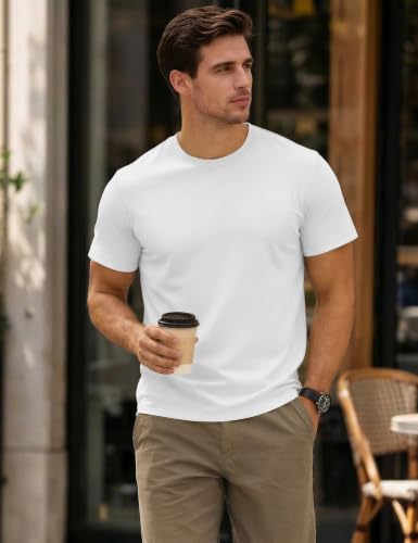 Image of MAGCOMSEN Mens T-Shirts Short Sleeve UPF 50+ Lightweight Moisture Wicking Basic Crewneck Casual Summer Cooling T Shirt