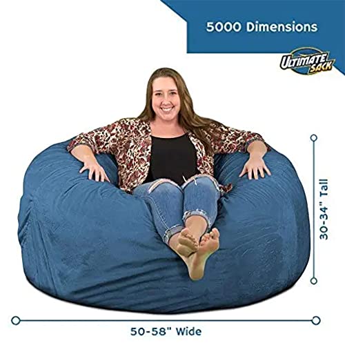 ULTIMATE SACK 5000 5-Foot Bean Bag Chair, Cloud Suede Cover – Oversized Foam Lounger, Floor Seat, Small Sofa, or Couch Bed for Living Area, Gaming Room, or Reading Lounge - Thumbnail 3
