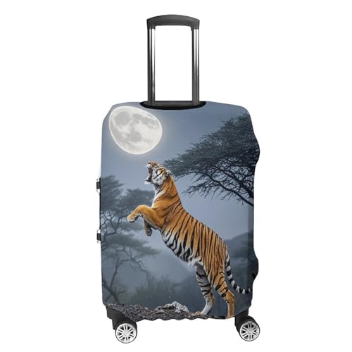 Tiger Moon Luggage Cover, Elastic Luggage Protector Fits 19-32in Suitcases, Washable & Anti-Scratch Suitcase Cover for Men Women XL4