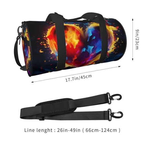 colorful heart printed Travel Bag Casual luggage bag4
