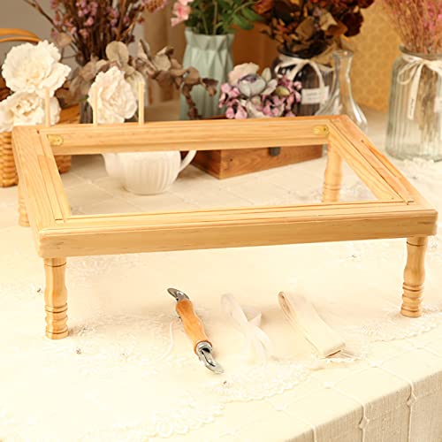 Este Soporte para Bastidor de Bordado, Bastidor de Mesa de Madera de Haya con Patas de Soporte para Manualidades de Costura y Bordado