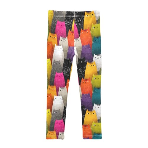 Girls Leggings Colorful Cats Animals Soft Toddler Leggings for Girls Kids Pants Size 4T-10T2
