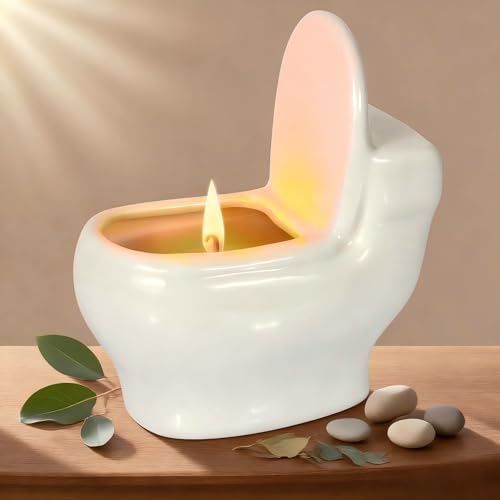 Scented Candles,Lemon Flavor Scented Aromatherapy Candle is 6 Ounces, Burns for Over 42 Hours, Toilet Design Candle Shape, Non-Toxic Soy Candle is The Best Gift for Family Friends and Loved Ones