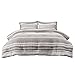 Bedsure King Comforter Set 7 Pieces, Taupe Striped Bedding Set for All Seasons, Reversible, Cationic Dyeing Bed in a Bag with Comforter, Sheets, Pillowcases & Shams