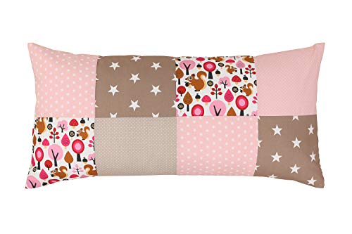 Funda patchwork para cojín de ULLENBOOM ® con beige ardilla (funda p