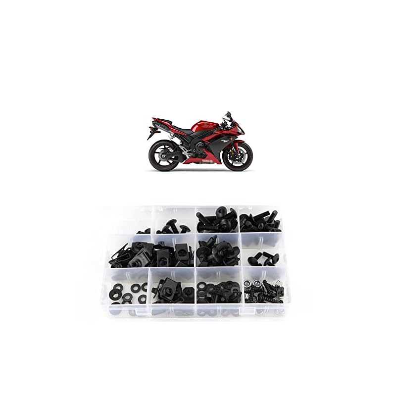 Xitomer-Mounting-Kits-Fit-For-Yzf-R1-2007-2008-Full-Sets-Fairing-Bolts-Kits-Clipswashersnutsfasteningsgrommets-Matte-Black 4140zfjt9il. sl500 . ss800