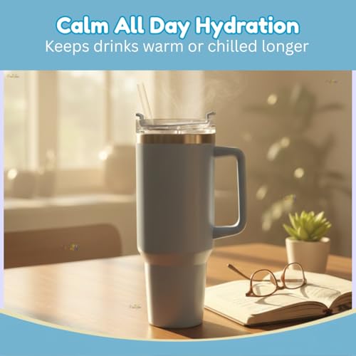 Image of Toy Imagine Stainless Steel Insulated Tumbler with Handle, Lid & Straw | Hot & Cold Large Travel Mug Water Cup for Gym, Office & Outdoor Use | Leakproof | 1200 ml(Blue)