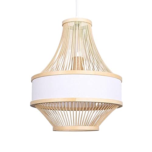 Plafonnier bleu en bambou pour restaurant lustre design asiatique