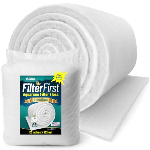 Image of Aquatic Experts Aquarium Filter Floss for Fish Tank Filters - FilterFirst Aquarium Filter Pad - Media Roll for Crystal Clear Water, 3 /4 inch - 1 inch Thick (12 Inch Wide, 12 Feet Long)