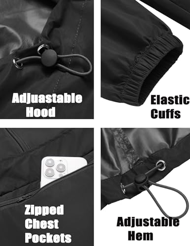 Coofandy Waterproof Windbreaker Rain Jacket Men Lightweight Packable Raincoat Golf Rain Gear thumb #4