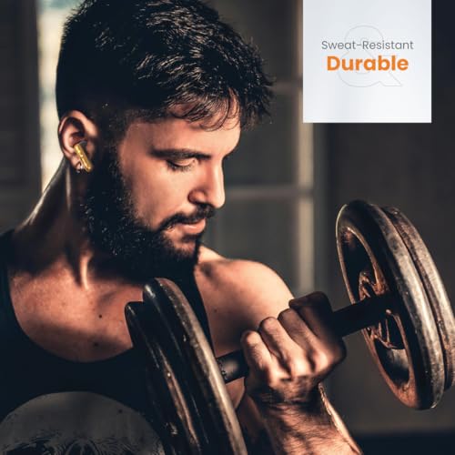 Image of JUST CORSECA Stanley Wireless Earbuds | Bluetooth 5.0 TWS Earbuds with Touch Controls | 20 Hours Playback | Sweat Resistant Earbuds | Deep Bass Stereo Sound for Music, Calls & Gaming (Black & Gold)