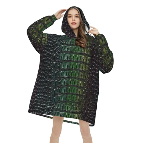 Sweat plaid crocodile flanelle unisexe pull couverture à manches - 4