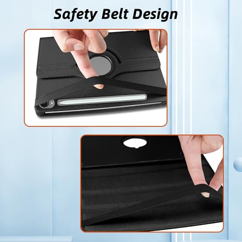 Image of TGK 360 Rotatable Flip Cover for Samsung Galaxy Tab S11 Case 11 inch 2025, Galaxy Tab S10 Lite / S10 FE / S9 FE 10.9 inch / S9 11 Inch 2023 (Black)