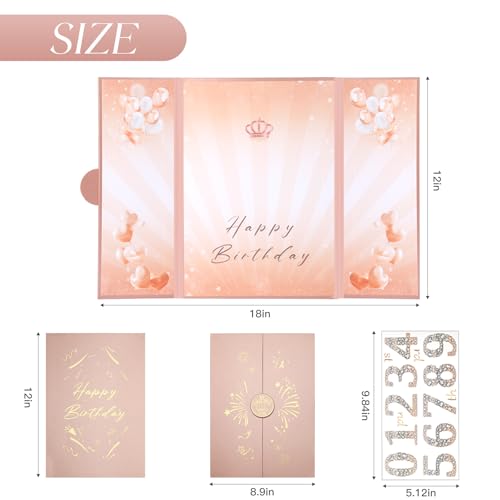 Image of Rose Gold Birthday Party Decorations,18 inch x 12 inch Creative Birthday Decorations Guest Sign in Book Alternative, for Men and Women of All Ages, Happy Birthday Party Supplies