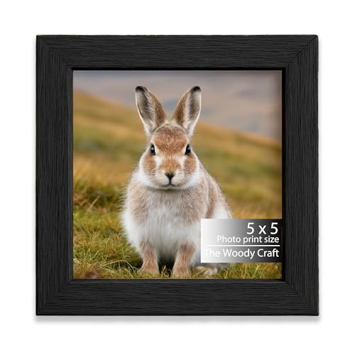 Image of Square Frame 5x5 inch | Charming Photo Frame For Wall | Decorative Wall Frame For Home | Quality Wooden Photo Frame | Black Frames For Wall Decor | Vintage Photo Frame (5x5 inch, Black)