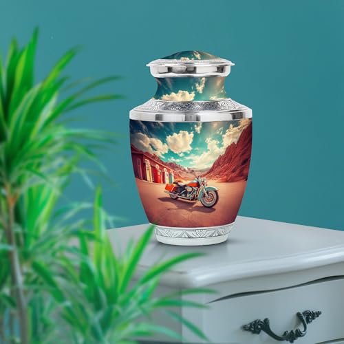 Image of Bike Urn Ashes Urns Human Remains 1 Large & 2 Small | Memorial Urn, Urns for Adult Male & Female
