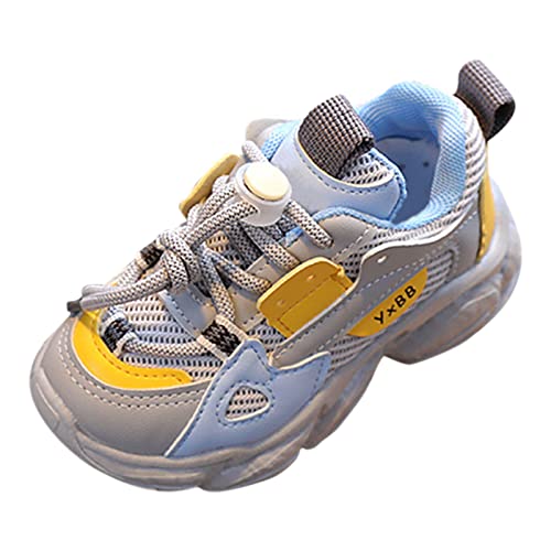 Girls' Sneakers, Kids Girls Sports Shoes Casual First Walkers Shoes Summer Outdoor Soft Breathable (Grey, 6.5 Infant)