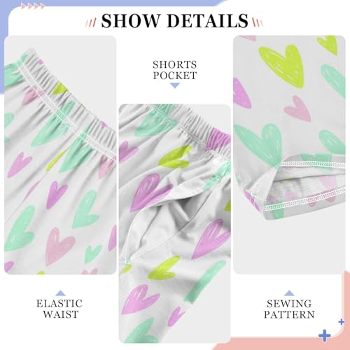 J JOYSAY Scattered Heart Shape White Pajamas Pants Soft Long Pajama Bottoms Lounge Sleep Pants Size S-XL4