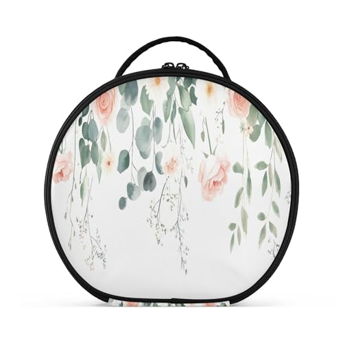 Takiito Watercolor Floral Travel Makeup Case Portable Makeup Box Artist Cosmetic Case Organizer With Adjustable Dividers