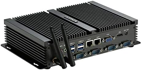 KINGDEL Powerful Mini Desktop Computer, Fanless Industrial PC, Intel i5 Dual Core CPU, 8GB RAM, 256GB SSD, 2xNICs, 4xUSB 3.0, 4xCOM RS232, HD Port, Metal Case, Windows 11 Pro