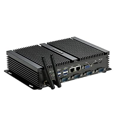 KINGDEL Industrial Computer, Fanless Mini Desktop PC with Celeron Dual Core CPU, 4GB RAM, 64GB SSD, HD Graphics, 2xNICs, 4xCOM RS232, HD Port, 4xUSB 3.0