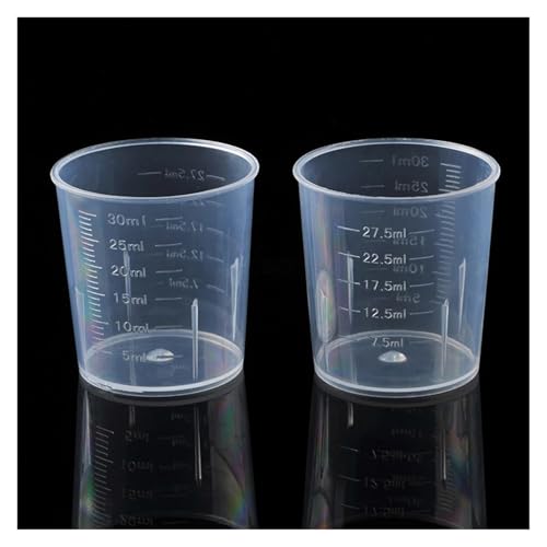 Tasses à mesurer de 30ml en plastique transparent pour dosage résine époxy