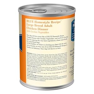 Blue Buffalo Homestyle Recipe Grownup Moist Canine Meals, Made with Pure Components, Hen Dinner With Backyard Greens, 12.5-oz. Can (Pack of 12)