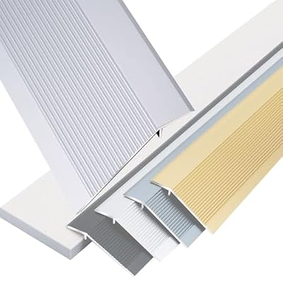 HVENNUXXG Aluminum Floor Transition Strip, Threshold Ramp for Doorways, Carpet & Flooring Transitions Edging Trim Strip, Bridge The Height Gap Between 2/5" - 1 3/5"(Silver)