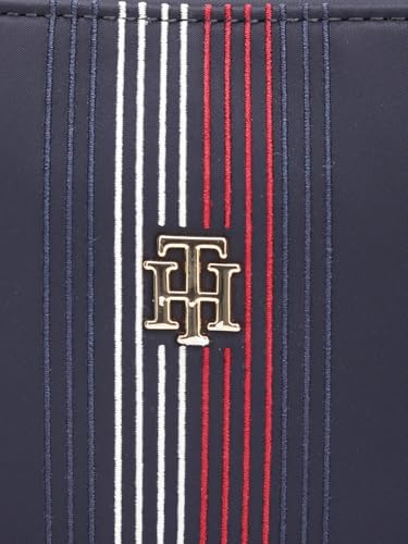 Image of Striped Navy Nylon Sling Bag