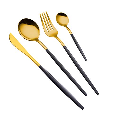 Vaisselle de table anti-rouille or et couverts faciles à nettoyer