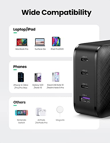 UGREEN USB Oplader 65W Power Delivery USB C Charger met GaN Technologie, 3 USB C en 1 USB A Wandoplader Compatibel met… - Image 4