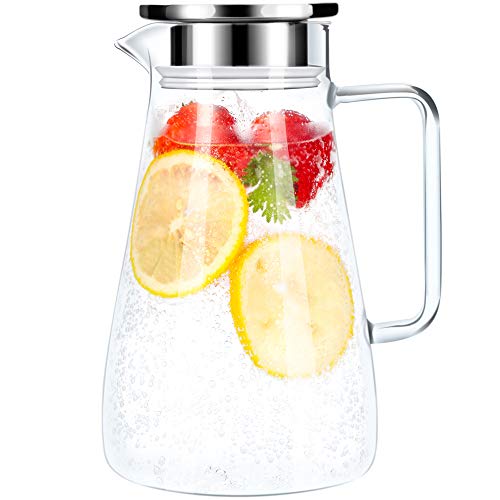 52 Ounces Borosilicate Glass Pitcher with Handle - Heat Resistant Water Carafe