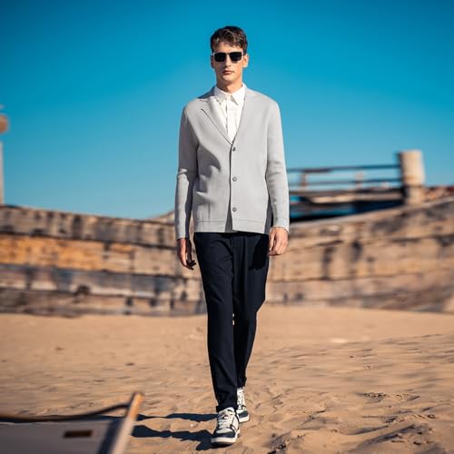 Image of Men's Cardigan Sweater Button Front V-Neck Long Sleeve Knit Sweaters