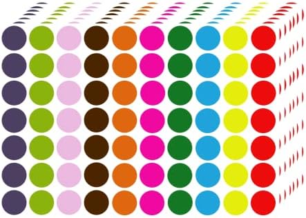 Blesstur 1050 PCS Colored Dot Stickers Circle Stickers Price Stickers Garage Sale Circle Dots Labels Polka Round Stickers Label Color Coding Label Stickers for Office, Classroom, Papers, 0.75 inches
