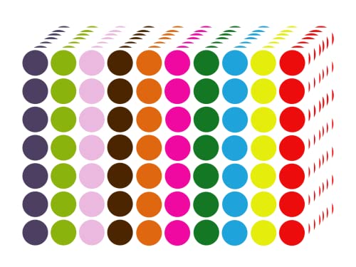 Blesstur 1050 Pcs Colored Dot Stickers Circle Stickers Price Stickers Garage Sale Circle Dots Labels Polka Round Stickers Label Color Coding Label Stickers For Office, Classroom, Papers, 0.75 Inches #TOP11