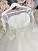ABaoWedding Lace Embroidery Sheer Long Sleeves Kids Trailing Gowns Wedding Party (White, 6)